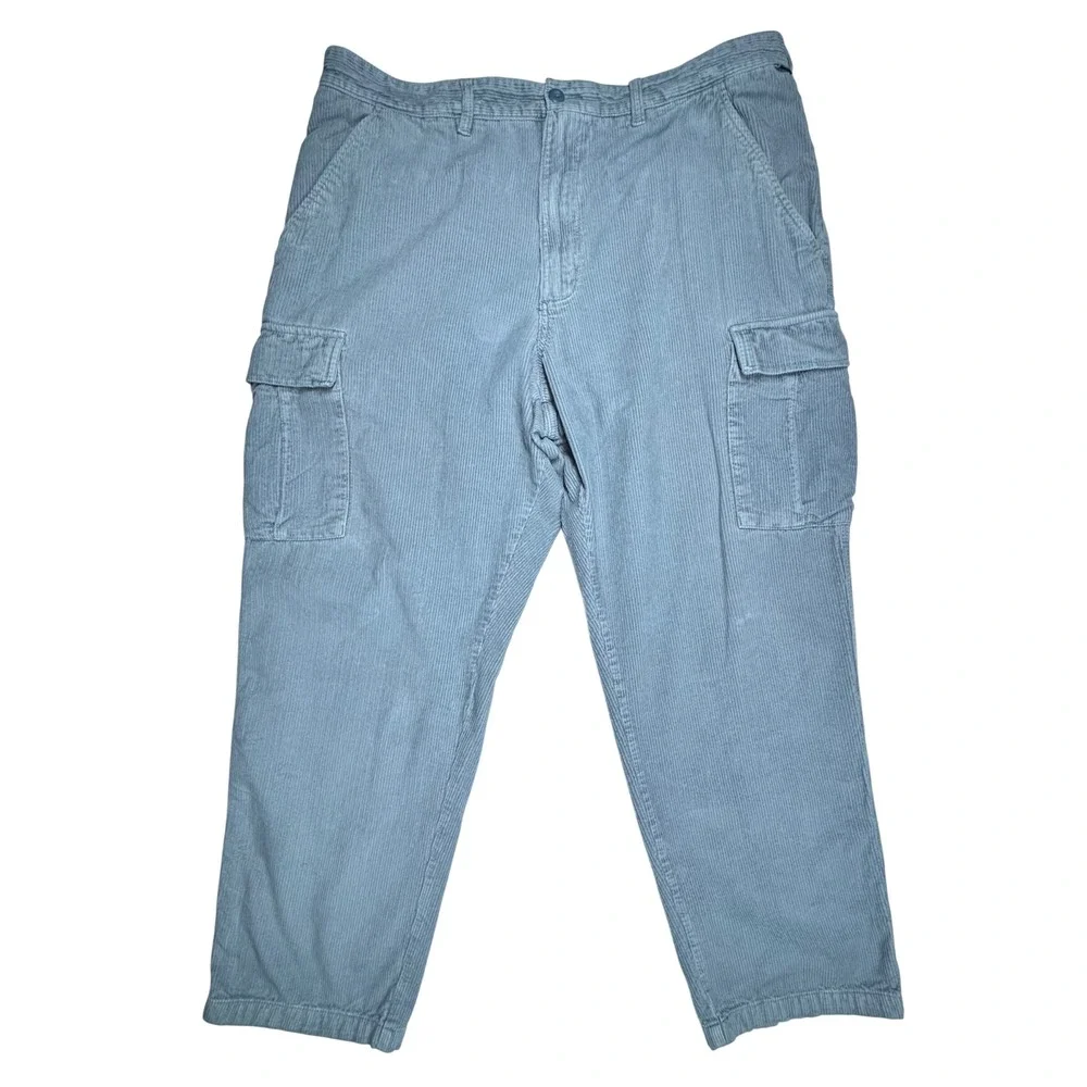 Vans Corduroy Cargo Pants Mens‎ 40 Loose Tapered Fit Blue Grey Skater Utility